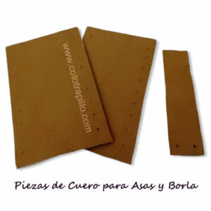 Asas 10x6cm y borla Cuero