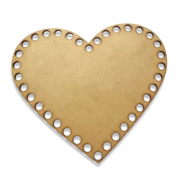 Base Corazón de Trupán Mdf para Tejer