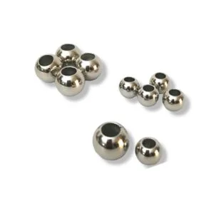Billas Plateado son Bolas de Plasti Metal para Separadores y Decoración de Bolsos y Carteras Tejidas también para otras manualidades Plateado