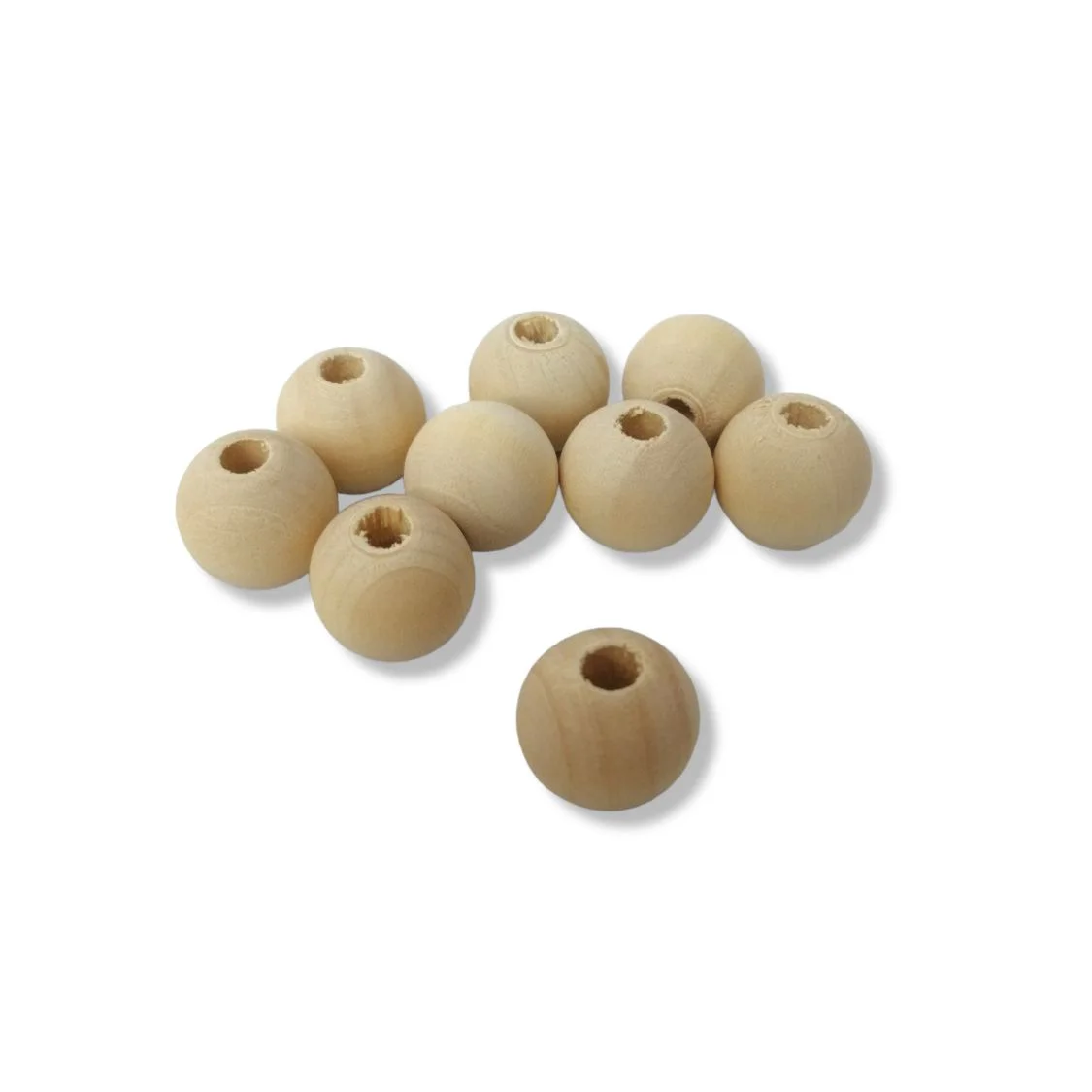 Bolas de Madera Blanca para Manualidades y Tejidos
