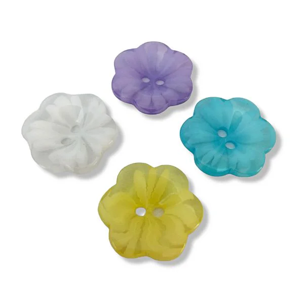 Botones Acrílico forma de Flor en Varios colores Diseño y Color Infantil Primaveral