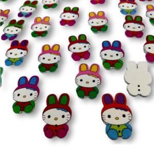 Botones Kitty para Manualidades y Prendas de Colores Variados para Coser