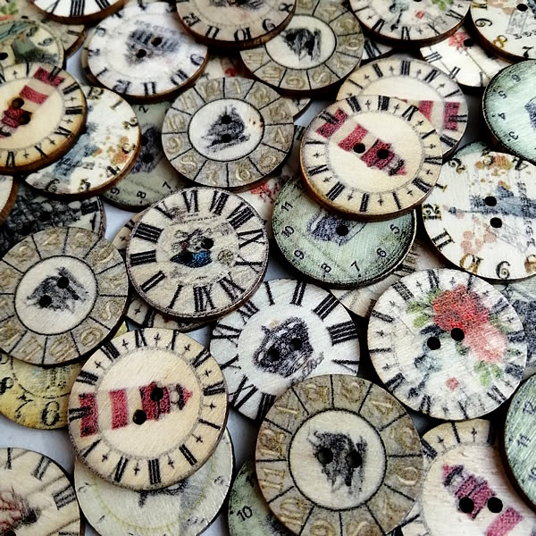 Botones Oclock diseño de relojes antiguos estilo Vintage para Manualidades y Costuras