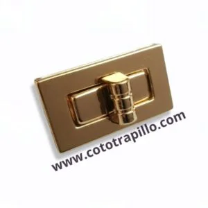 Broche Torniquete RECTANGULAR Cierre Vintage para Bolsos y Carteras de Moda