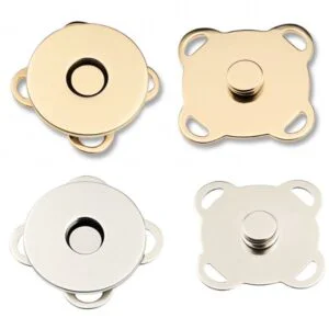 Broche imantado para Coser Dorado y Plateado plano