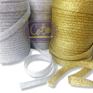 Cinta Tubular Plana de Lurex Brillante para Manualidades