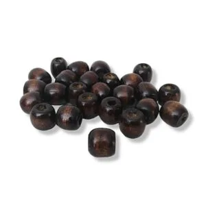 Cuentas de Madera 1cm Barnizadas con Brillo para manualidades y tejidos