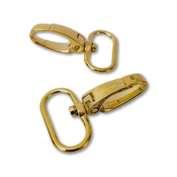 Gancho Mosquetón Giratorio para Carteras Dorado Clásico