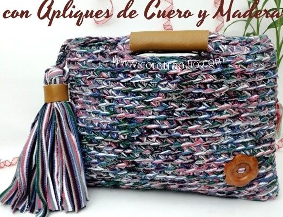 Kit para tejer bolso de mano de cinta de tela Materiales completos