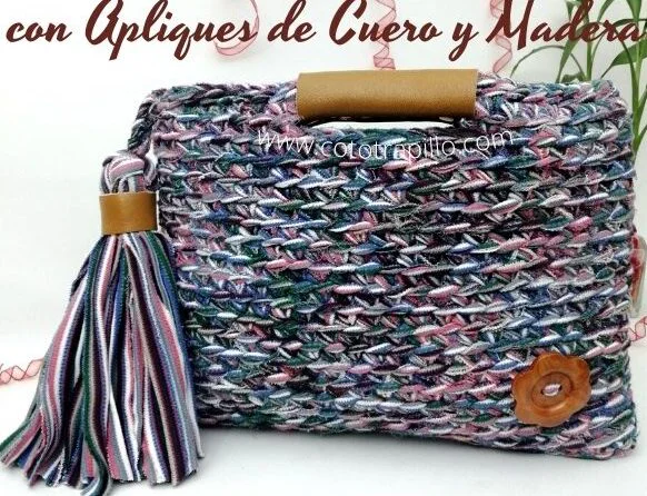Kit para tejer bolso de mano de cinta de tela Materiales completos
