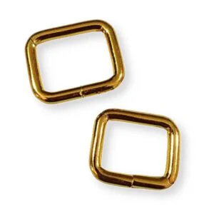 Rectangulos de Metal para Asas de Carteras color Dorado