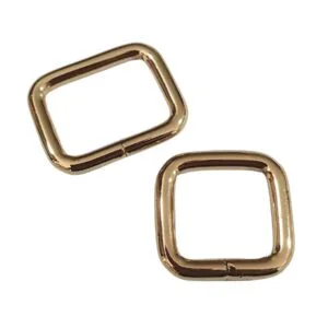 Rectangulos de Metal para Asas de Carteras color Dorado Ligero