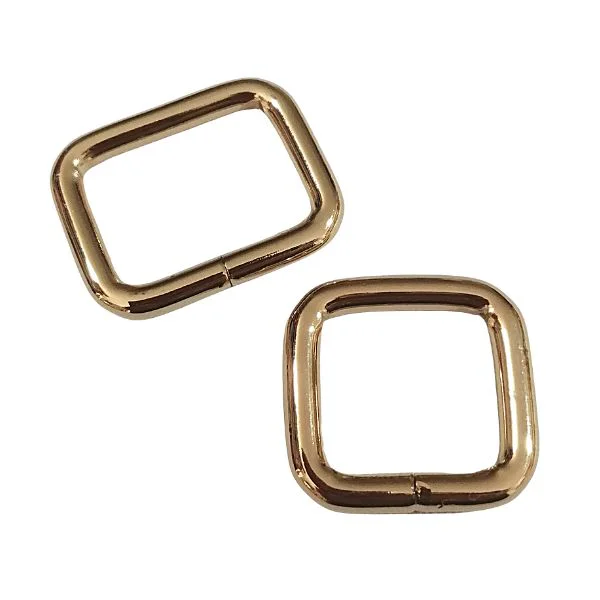 Rectangulos de Metal para Asas de Carteras color Dorado Ligero