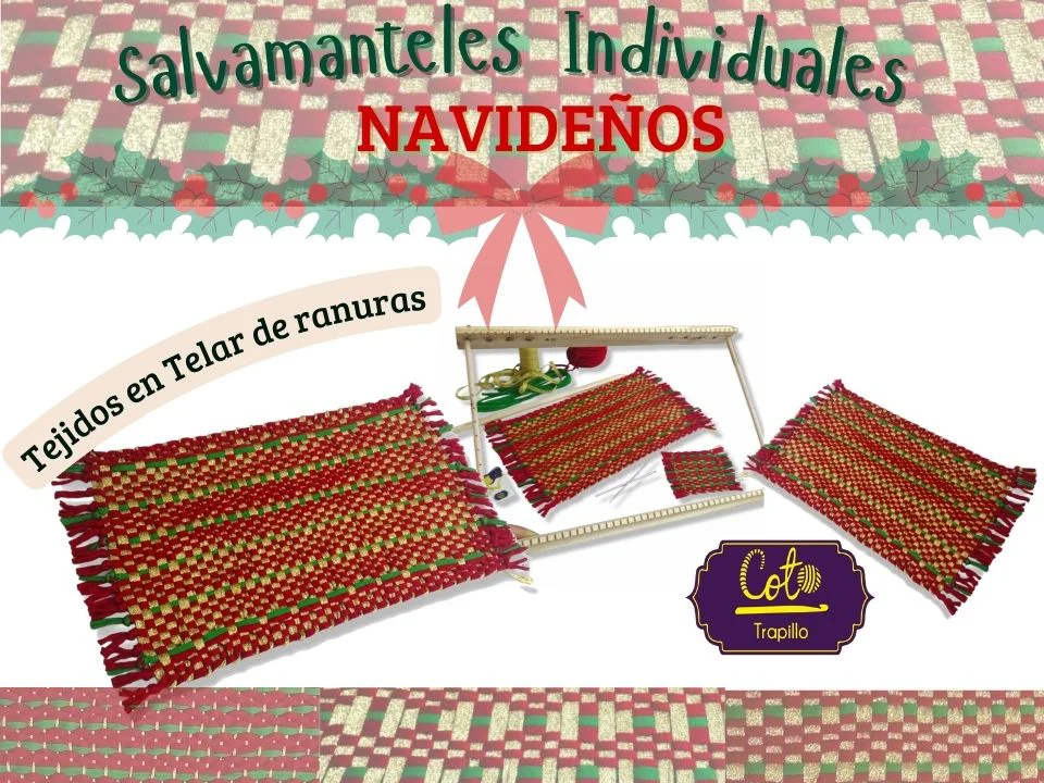 Salvamanteles Individuales Tejidos en Telar de Ranuras