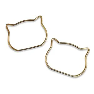 Asas Cabeza de Gato Dorado Kawaii