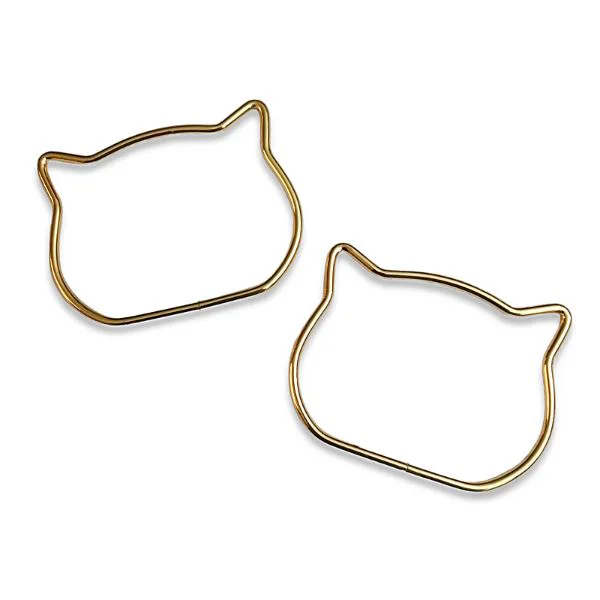 Asas Cabeza de Gato Dorado Kawaii