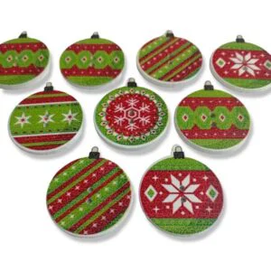 Botones Esferas de Navidad de Madera para Decoracion
