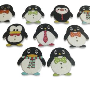 Botones Pinguinos de madera ideales para Scrap Decoración y Manualidades