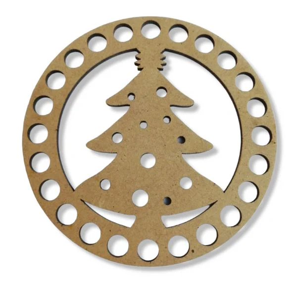 Mdf Base de Trupán para Tejer Diseño Arbol Navidad