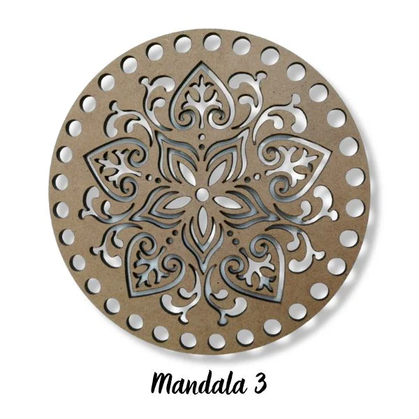 Mdf Base de Trupán para Tejer Diseño Mandala3