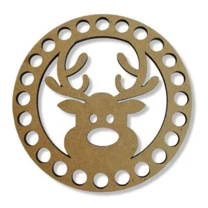 Mdf Base de Trupán para Tejer Diseño Reno Navidad