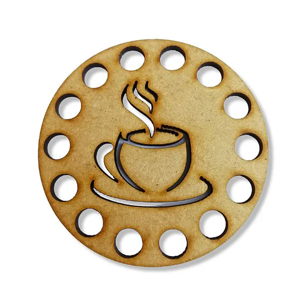 Mdf Base de Trupán para Tejer DiseñoPosavasos Café