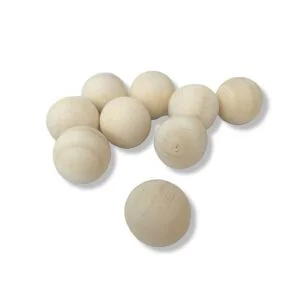 Bolas de Madera Blanca SIN agujeros para Manualidades y Tejidos