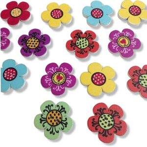 Botones en forma de Flor, variedad de colores para prendas o manualidades