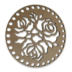 Mdf Base de Trupán para Tejer Diseño Rosas2