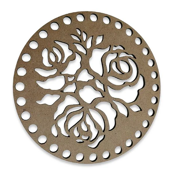 Mdf Base de Trupán para Tejer Diseño Rosas2