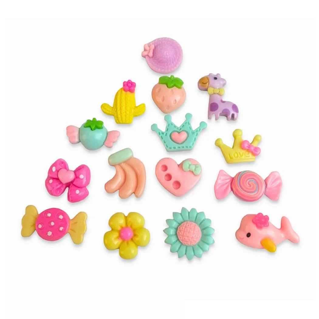 Apliques de Acrílico tonos rosas para Pegar Diseño Kawaii