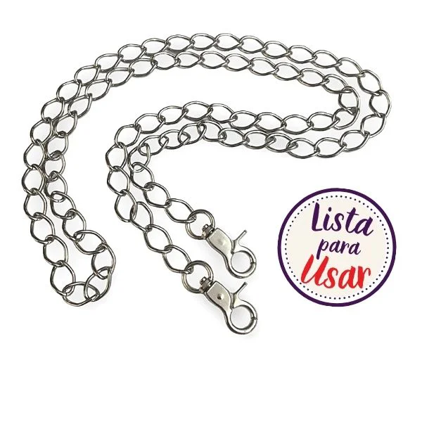 Cadena Completa Plateado con Mosquetones para Sujetar