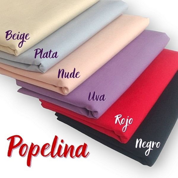 Tela de Algodón Popelina para forros de bolsos y carteras Variedad de Colores