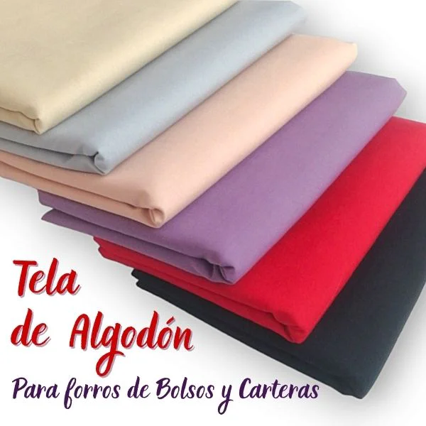 Tela de Algodón Popelina para forros de bolsos y carteras