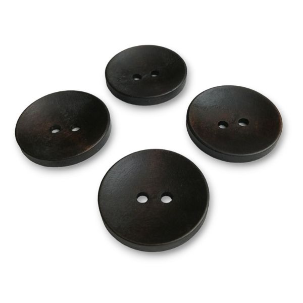 Botones Cóncavos de Madera 30mm marrón oscuro