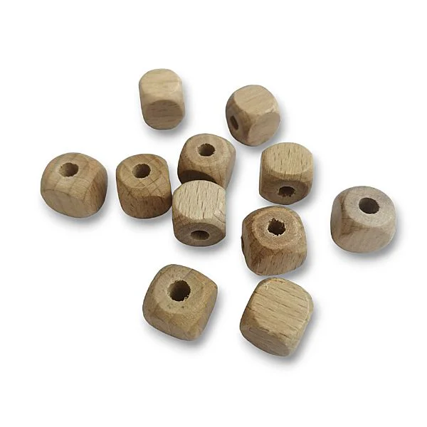 Cuentas Cuadradas para Sonajeros Manualidades de Madera con Agujero