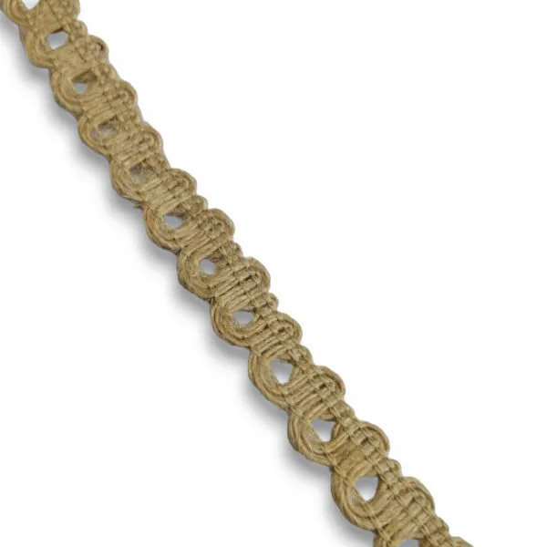 Greca de Yute 1cm de Ancho con Diseño Redondeado Romantico y Rustico Fibra natural para Manualidades y Decoraciones del Hogar
