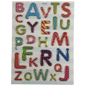 Stickers Letras Alfabeto Con Relieve Coloridos Buena Calidad
