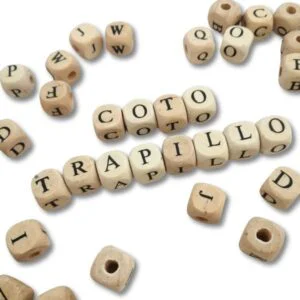 Cuentas de Madera Cuadradas con Letras Para Manualidades Juguetes de Bebés Pulseras