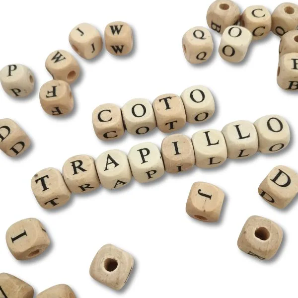 Cuentas de Madera Cuadradas con Letras Para Manualidades Juguetes de Bebés Pulseras