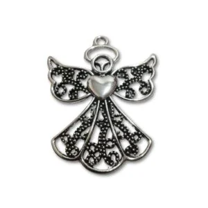 Dije Aplique de Metal Angel encaje