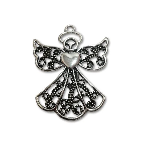Dije Aplique de Metal Angel encaje