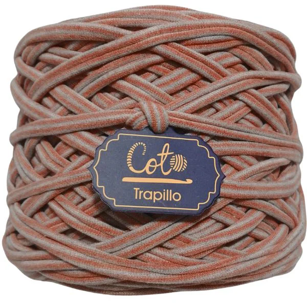 Trapillo de Algodón Listado Naranja y Gris