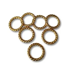 Argolla tipo Cuerda Dorado Calidad A1