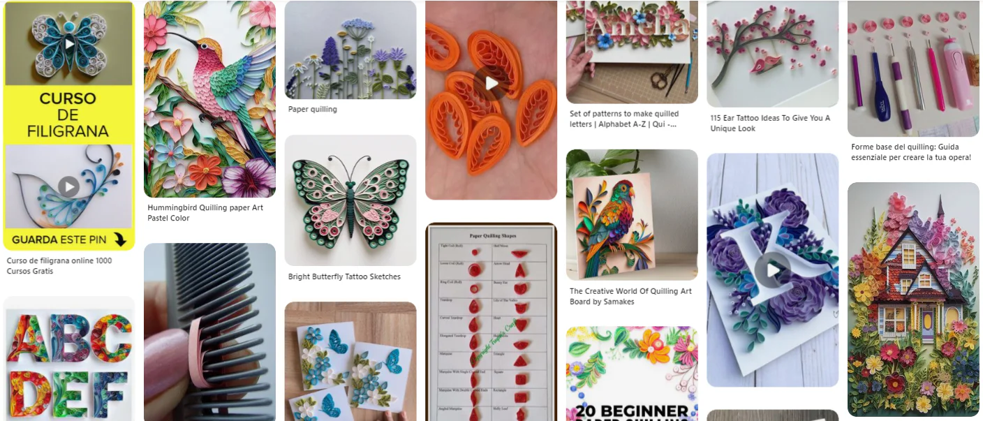Papel en tiras de colores para manualidades QUILLING y Filigrana