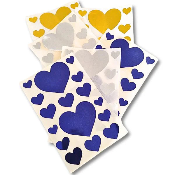 Stickers Corazones Varios Tamñaos para Pegar Adhesivo