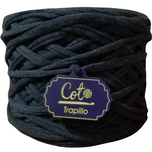 Trapillo de Algodón Gris Oscuro Jaspeado Mediano