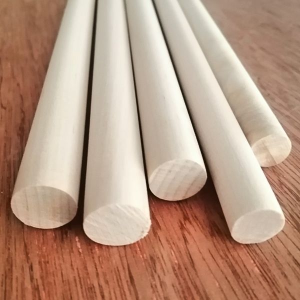 Vara de Madera Sin topes Pino 30 cm 15 y 12 mm