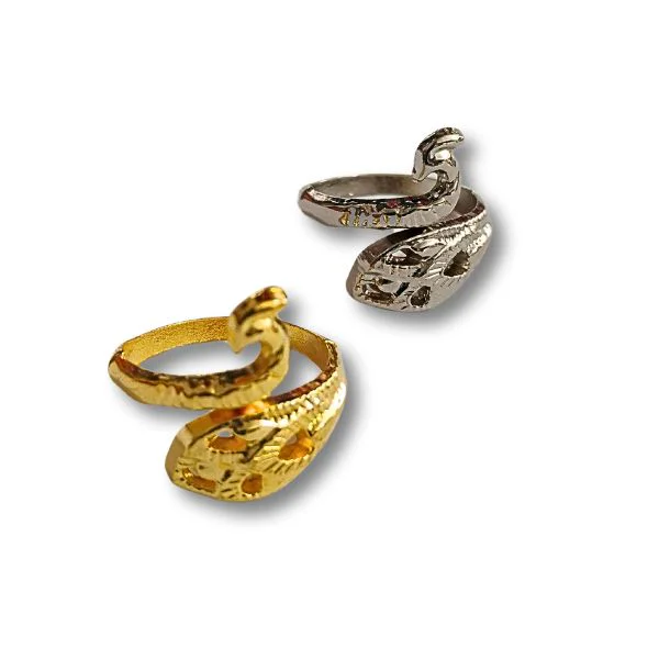 Anillo para Tejer Ganchillo Hilo Lana dorado y plateado nikel