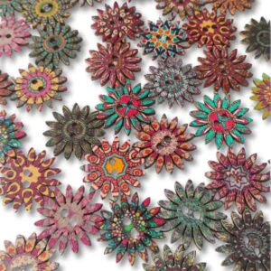 Botones Margaritas Vintage de Madera para Scrapbooking